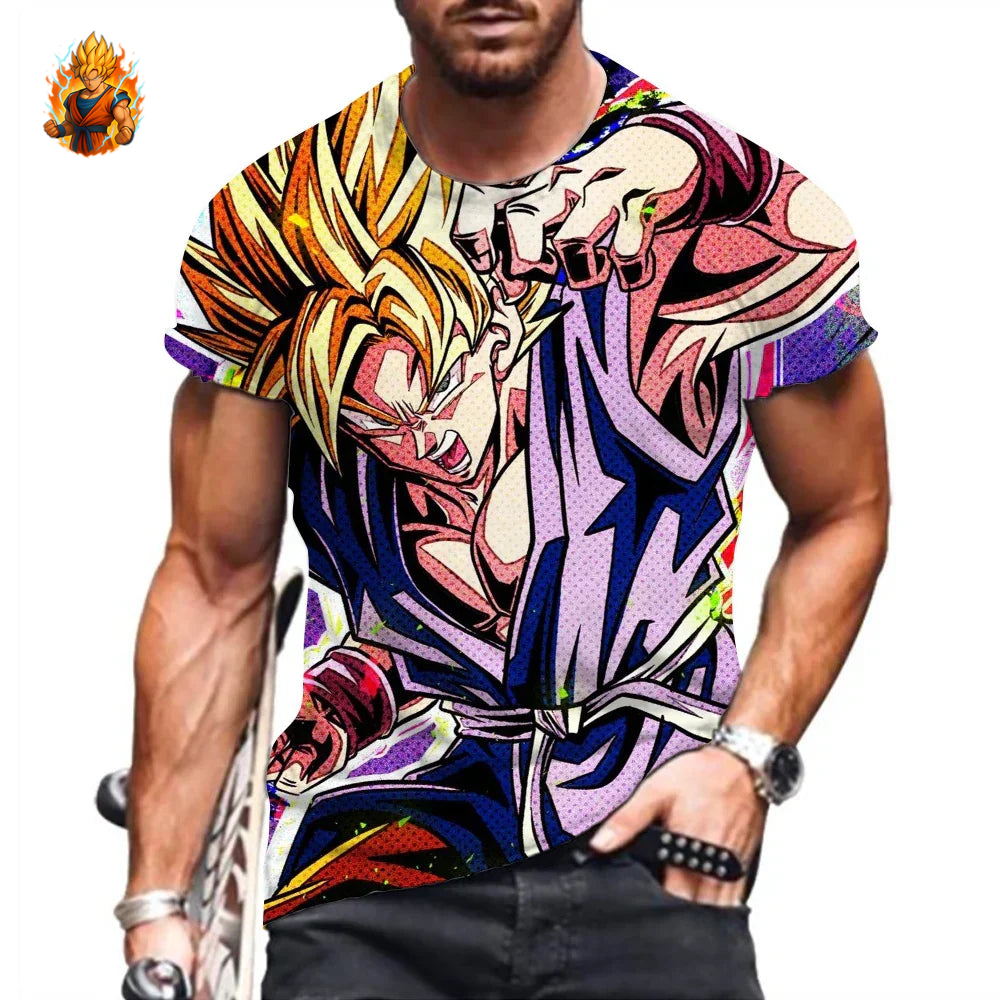 T-Shirt im Dragon Ball Goku-Manga-Stil