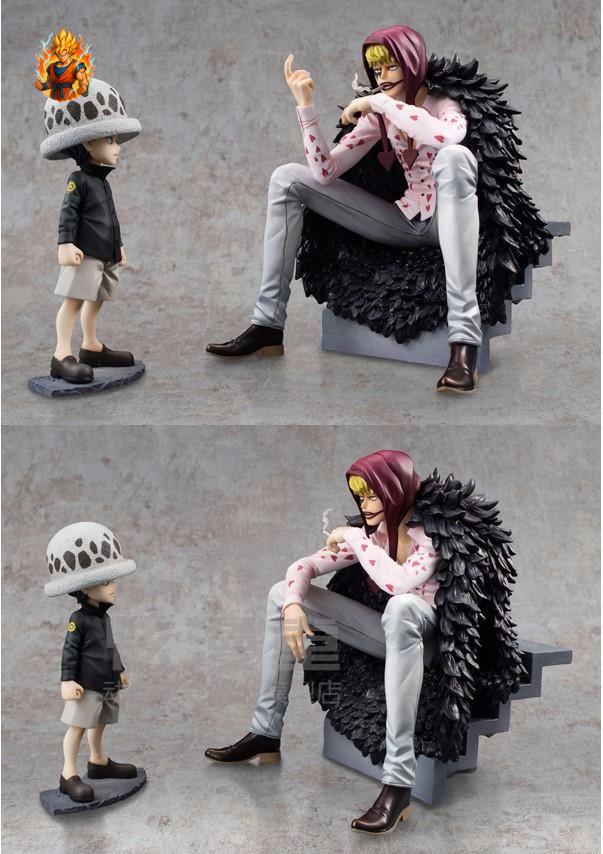 One Piece Corazon (12 cm) & Trafalgar Law (7 cm) Figur