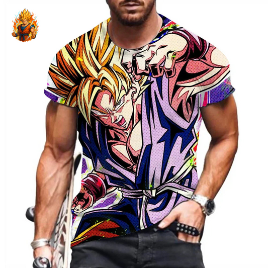 T-Shirt im Dragon Ball Goku-Manga-Stil