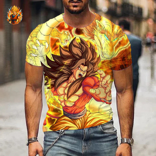 Dragon Ball Goku Saiyajin 4 x Shenron T-Shirt