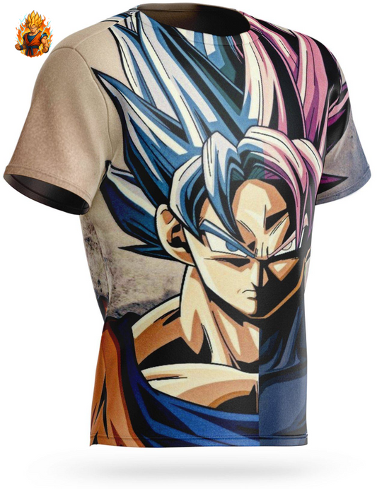 Dragon Ball Super Goku Blau vs. Goku Rosé T-Shirt