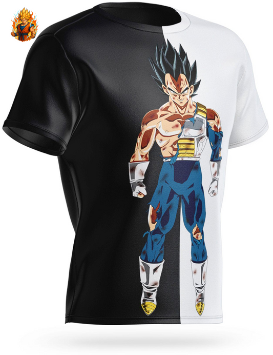 Dragon Ball Vegeta Schwarz-Weiß-T-Shirt