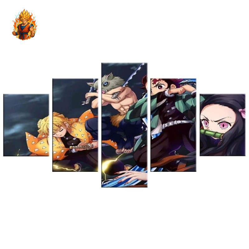 Tanjiro-, Nezuko-, Zenitsu- und Inosuke-Gemälde – Demon Slayer™
