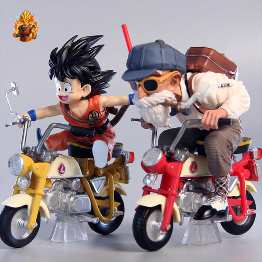 Figurine DBZ goku et Tortue Géniale en Moto