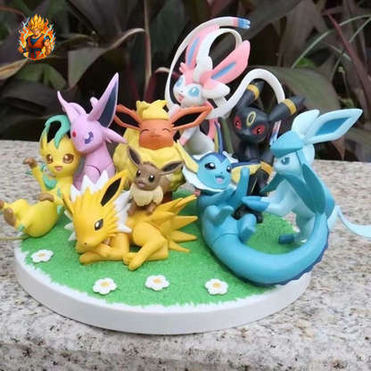 Evoli-Diorama: Alle Evolutions-Figuren Set